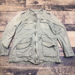 Kenar Military Anorak Jacket Olive Green‎ Utility Pockets Lightweight L